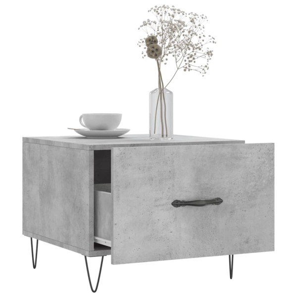 Mesa de centro 2 uds madera ingeniería gris hormigón 50x50x40cm Mesa de centro 2 uds madera ingeniería gris hormigón 50x50x40cm