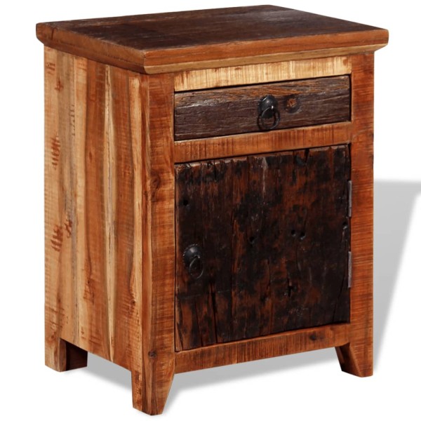 Mesita de noche de madera acacia maciza reciclada Mesita de noche de madera acacia maciza reciclada