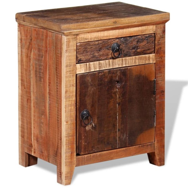 Mesita de noche de madera acacia maciza reciclada Mesita de noche de madera acacia maciza reciclada