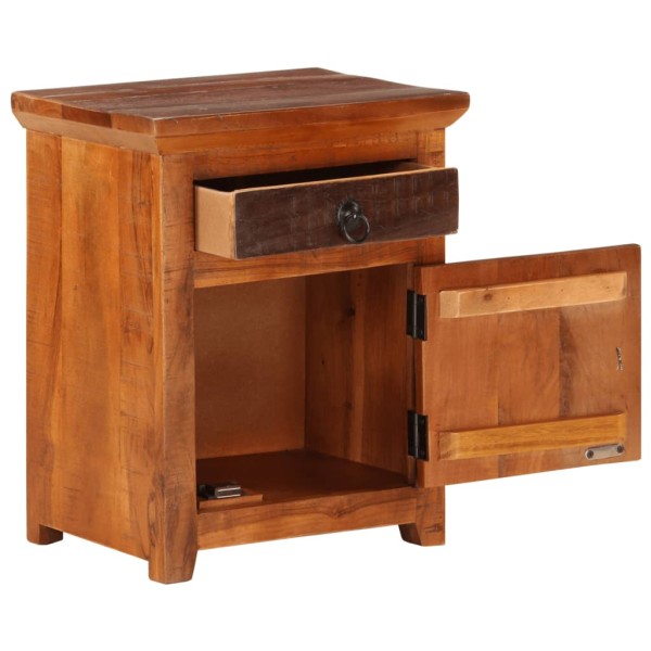 Mesita de noche de madera acacia maciza reciclada Mesita de noche de madera acacia maciza reciclada