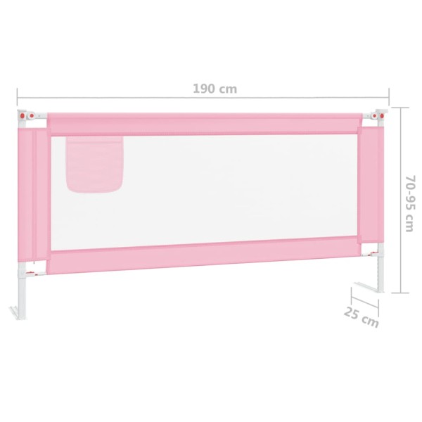Barandilla de seguridad cama de niño rosa tela 190x25 cm Barandilla de seguridad cama de niño rosa tela 190x25 cm