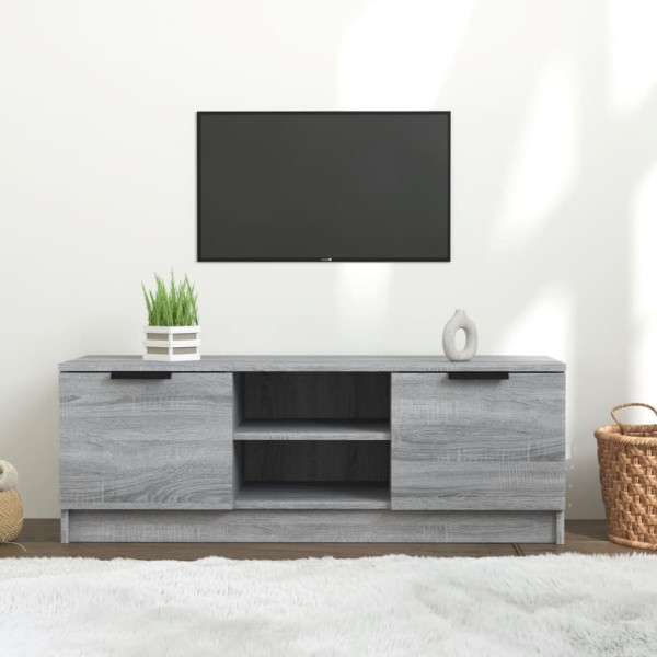 Mueble de TV madera contrachapada gris Sonoma 102x35x36,5 cm Mueble de TV madera contrachapada gris Sonoma 102x35x36,5 cm