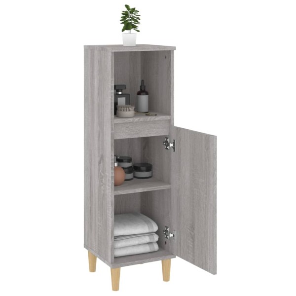 Armario de baño madera contrachapada gris Sonoma 30x30x100 cm Armario de baño madera contrachapada gris Sonoma 30x30x100 cm