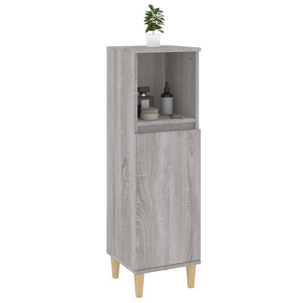 Armario de baño madera contrachapada gris Sonoma 30x30x100 cm Armario de baño madera contrachapada gris Sonoma 30x30x100 cm