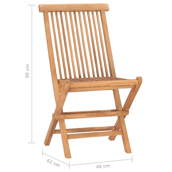 Set de comedor de jardín plegable 3 pzas madera maciza de teca Set de comedor de jardín plegable 3 pzas madera maciza de teca