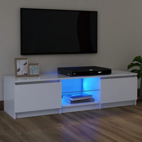 Mueble para TV con luces LED blanco 120x30x35,5 cm Mueble para TV con luces LED blanco 120x30x35,5 cm