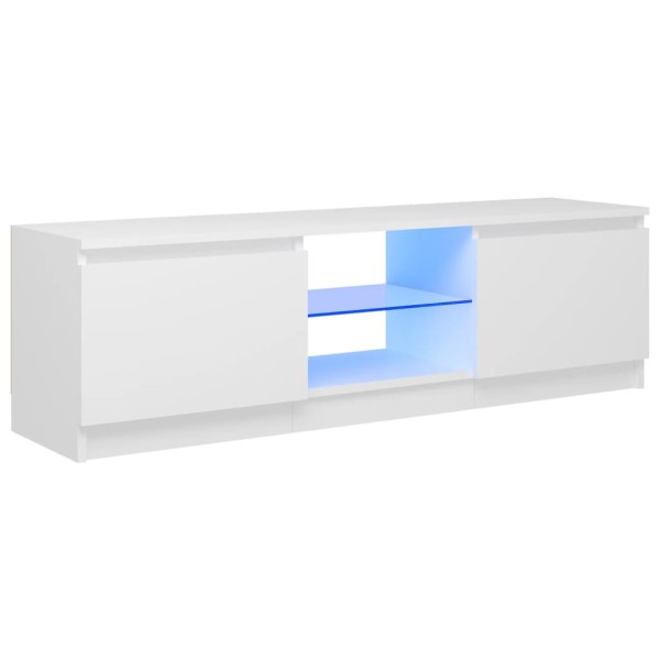 Mueble para TV con luces LED blanco 120x30x35,5 cm Mueble para TV con luces LED blanco 120x30x35,5 cm