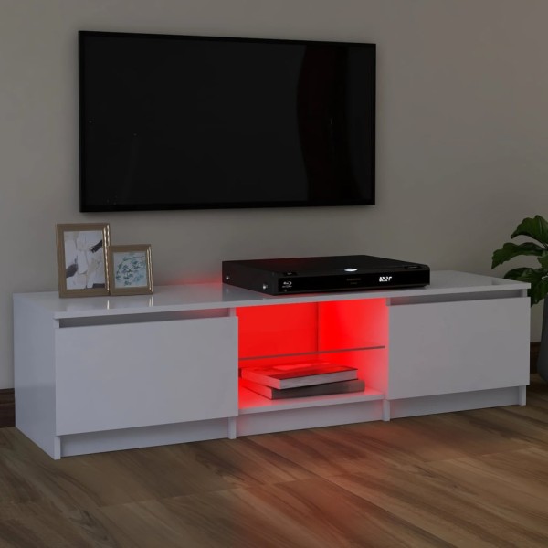 Mueble para TV con luces LED blanco 120x30x35,5 cm Mueble para TV con luces LED blanco 120x30x35,5 cm