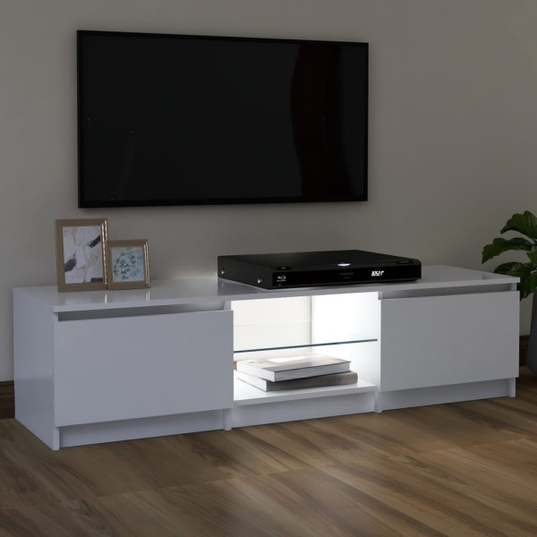 Mueble para TV con luces LED blanco 120x30x35,5 cm Mueble para TV con luces LED blanco 120x30x35,5 cm