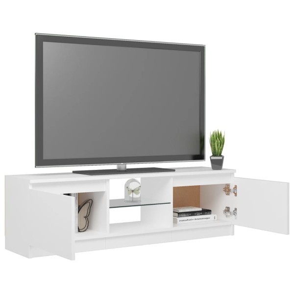 Mueble para TV con luces LED blanco 120x30x35,5 cm Mueble para TV con luces LED blanco 120x30x35,5 cm