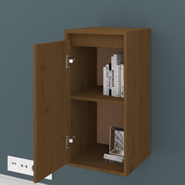 Armario de pared 2 uds madera de pino marrón miel 30x30x60 cm Armario de pared 2 uds madera de pino marrón miel 30x30x60 cm