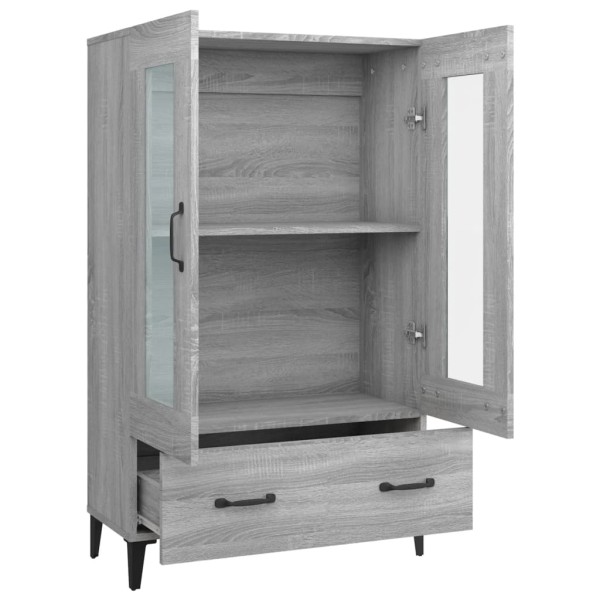Aparador alto de madera contrachapada gris Sonoma 70x31x115 cm