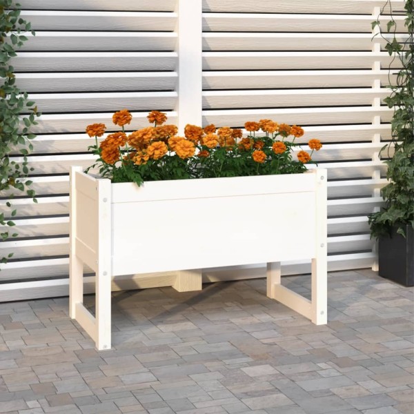 Jardinera madera maciza de pino blanco 78x40x52 cm Jardinera madera maciza de pino blanco 78x40x52 cm