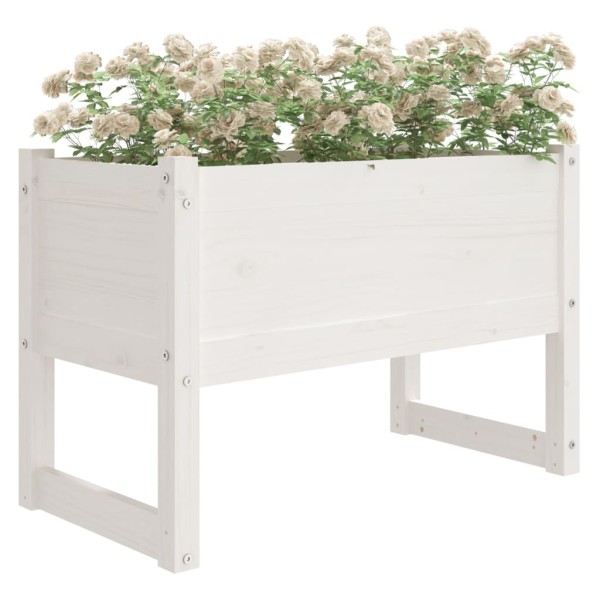 Jardinera madera maciza de pino blanco 78x40x52 cm Jardinera madera maciza de pino blanco 78x40x52 cm