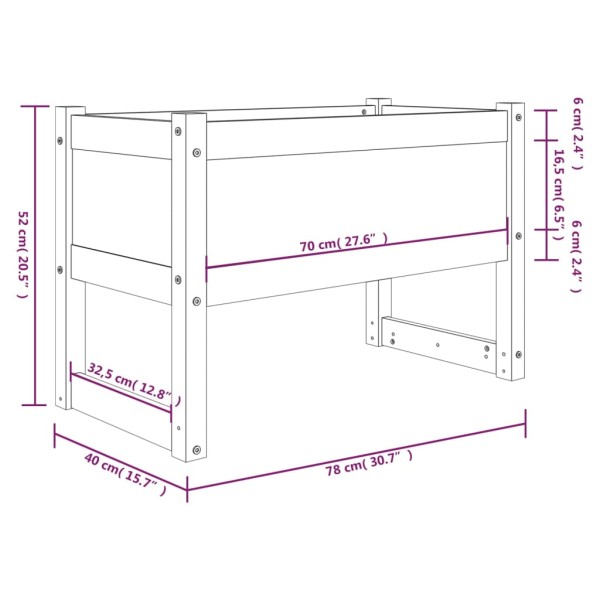 Jardinera madera maciza de pino blanco 78x40x52 cm Jardinera madera maciza de pino blanco 78x40x52 cm