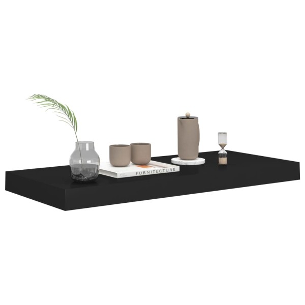 Estante flotante de pared 4 uds MDF negro 60x23,5x3,8 cm Estante flotante de pared 4 uds MDF negro 60x23,5x3,8 cm