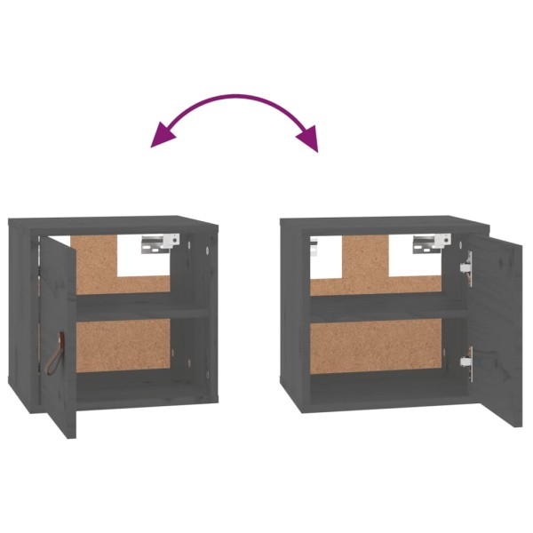 Armario de pared de madera maciza de pino gris 31,5x30x30 cm Armario de pared de madera maciza de pino gris 31,5x30x30 cm