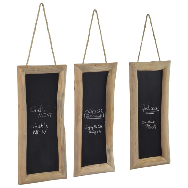 Pizarras 3 unidades madera de teca 30x70 cm Pizarras 3 unidades madera de teca 30x70 cm