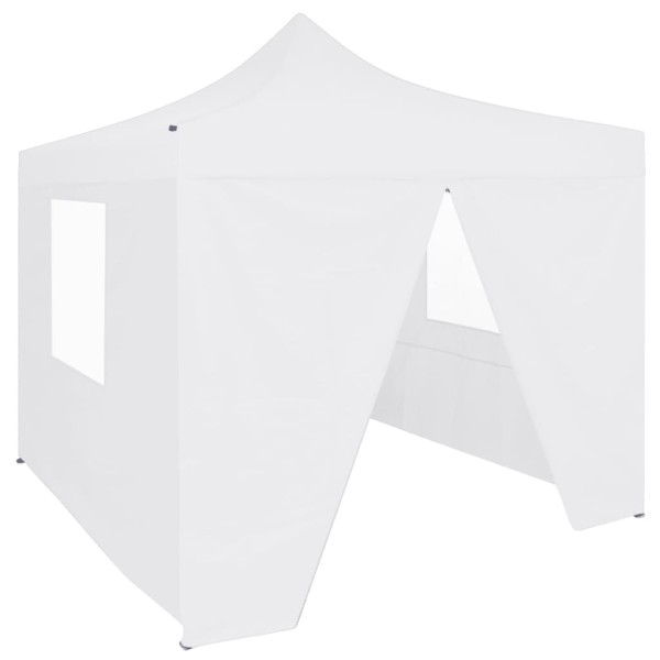 Carpa plegable profesional con 4 paredes acero blanco 2x2 m Carpa plegable profesional con 4 paredes acero blanco 2x2 m