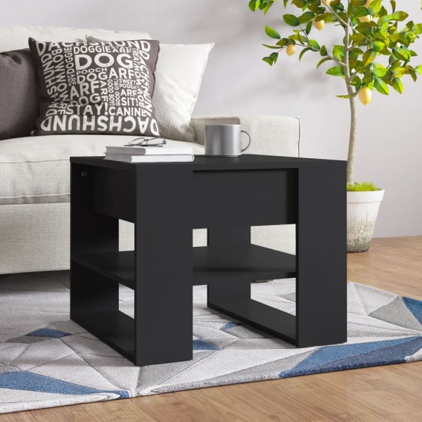 Mesa de centro madera contrachapada negro 55,5x55x45 cm Mesa de centro madera contrachapada negro 55,5x55x45 cm