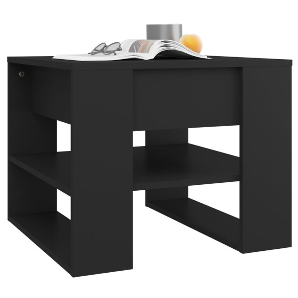 Mesa de centro madera contrachapada negro 55,5x55x45 cm Mesa de centro madera contrachapada negro 55,5x55x45 cm