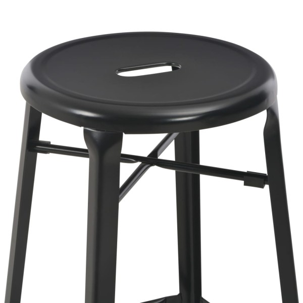 Taburetes de cocina 2 unidades de acero negro Taburetes de cocina 2 unidades de acero negro