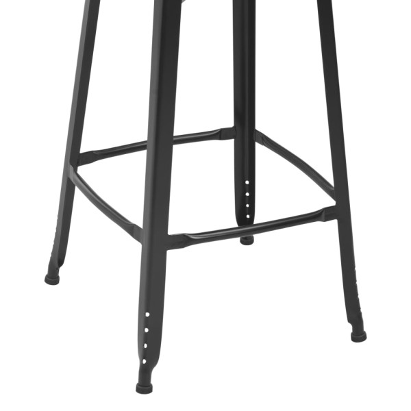 Taburetes de cocina 2 unidades de acero negro Taburetes de cocina 2 unidades de acero negro