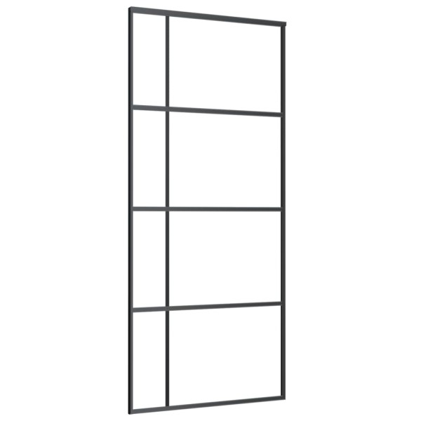 Puerta corredera ESG vidrio y aluminio negra 90x205 cm Puerta corredera ESG vidrio y aluminio negra 90x205 cm