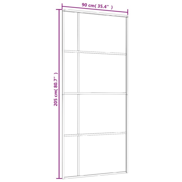Puerta corredera ESG vidrio y aluminio negra 90x205 cm Puerta corredera ESG vidrio y aluminio negra 90x205 cm
