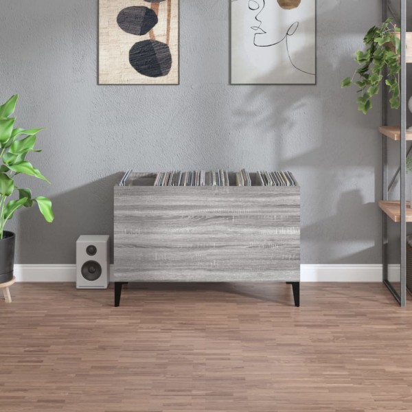 Mueble discos madera contrachapada gris sonoma 74,5x38x48 cm Mueble discos madera contrachapada gris sonoma 74,5x38x48 cm