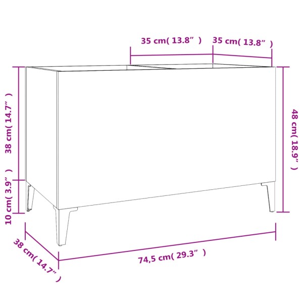 Mueble discos madera contrachapada gris sonoma 74,5x38x48 cm Mueble discos madera contrachapada gris sonoma 74,5x38x48 cm