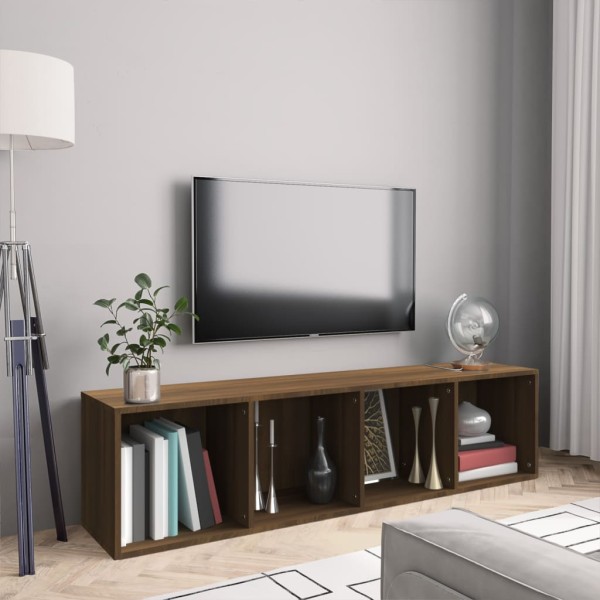 Estantería/mueble de TV madera roble marrón 143x30x36 cm Estantería/mueble de TV madera roble marrón 143x30x36 cm