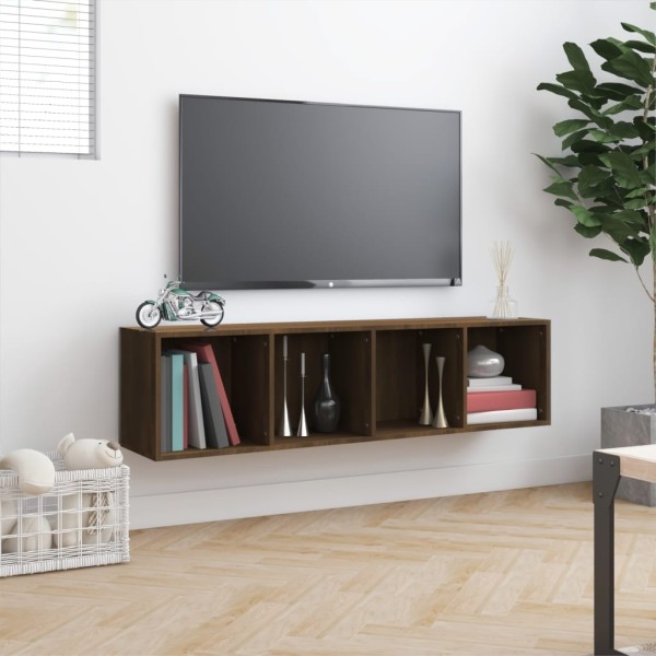 Estantería/mueble de TV madera roble marrón 143x30x36 cm Estantería/mueble de TV madera roble marrón 143x30x36 cm