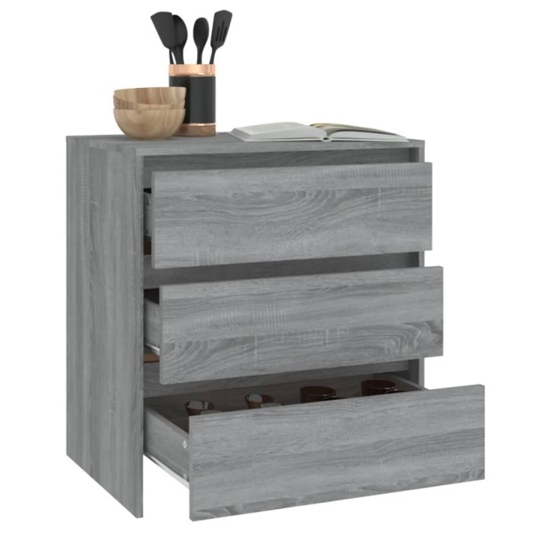 Aparador de madera contrachapada gris Sonoma 70x41x75 cm Aparador de madera contrachapada gris Sonoma 70x41x75 cm
