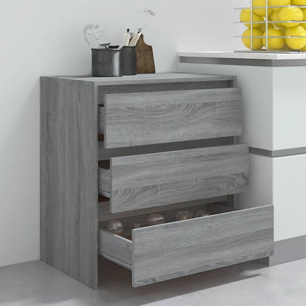 Aparador de madera contrachapada gris Sonoma 70x41x75 cm Aparador de madera contrachapada gris Sonoma 70x41x75 cm