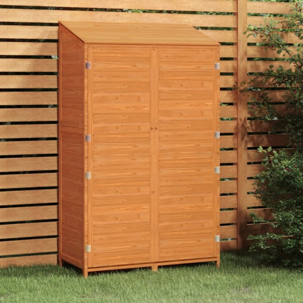 Cobertizo de jardín madera maciza abeto marrón 102x52x174,5cm Cobertizo de jardín madera maciza abeto marrón 102x52x174,5cm