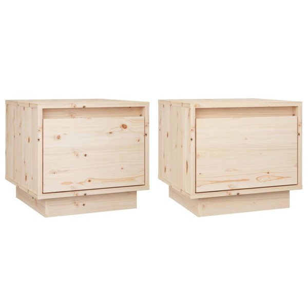 Mesitas de noche 2 uds madera maciza de pino 35x34x32 cm Mesitas de noche 2 uds madera maciza de pino 35x34x32 cm