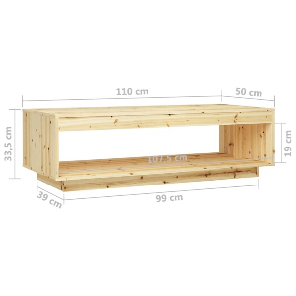 Mesa de centro de madera maciza de abeto 110x50x33,5 cm Mesa de centro de madera maciza de abeto 110x50x33,5 cm