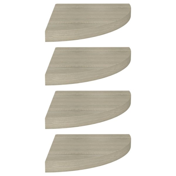 Estantes flotantes de esquina 4 uds MDF roble 35x35x3,8 cm Estantes flotantes de esquina 4 uds MDF roble 35x35x3,8 cm