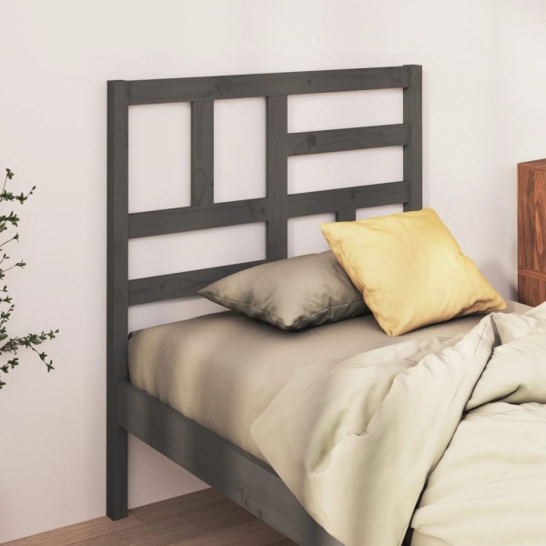 Cabecero de cama madera maciza de pino gris 96x4x104 cm Cabecero de cama madera maciza de pino gris 96x4x104 cm