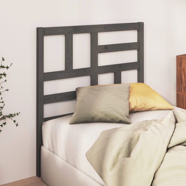 Cabecero de cama madera maciza de pino gris 96x4x104 cm Cabecero de cama madera maciza de pino gris 96x4x104 cm