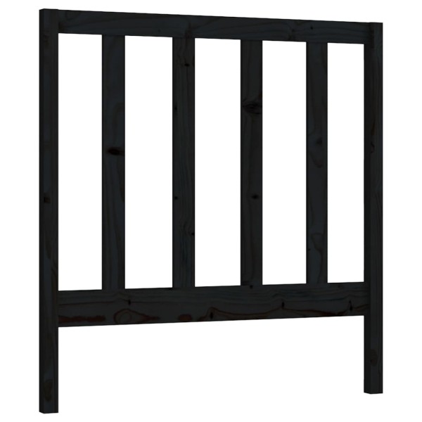 Cabecero de cama madera maciza de pino negro 95x4x100 cm Cabecero de cama madera maciza de pino negro 95x4x100 cm