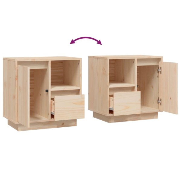 Mesitas de noche 2 uds madera maciza de pino 50x34x50 cm Mesitas de noche 2 uds madera maciza de pino 50x34x50 cm