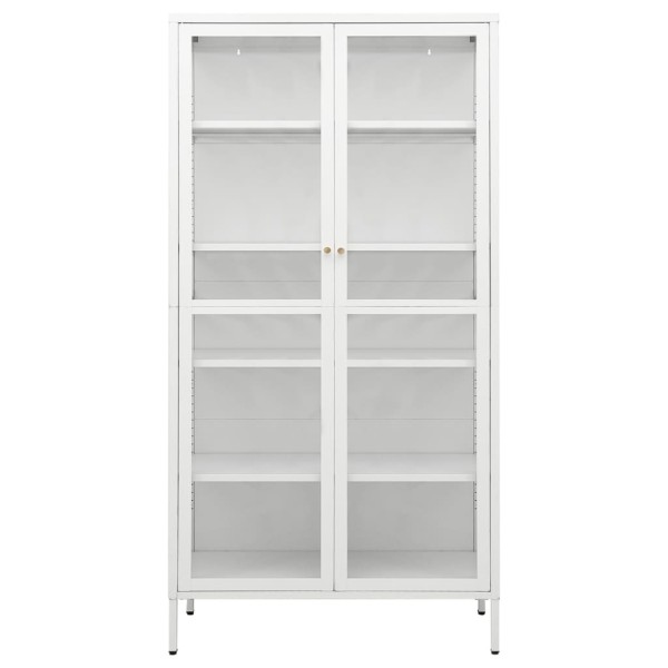 Vitrina de acero y vidrio templado blanca 90x40x180 cm Vitrina de acero y vidrio templado blanca 90x40x180 cm