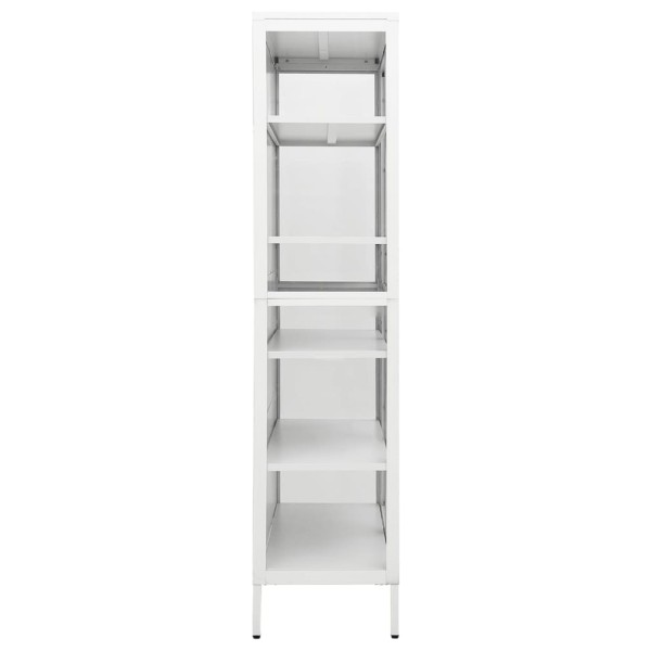 Vitrina de acero y vidrio templado blanca 90x40x180 cm Vitrina de acero y vidrio templado blanca 90x40x180 cm