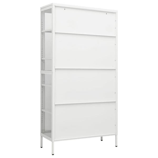 Vitrina de acero y vidrio templado blanca 90x40x180 cm Vitrina de acero y vidrio templado blanca 90x40x180 cm