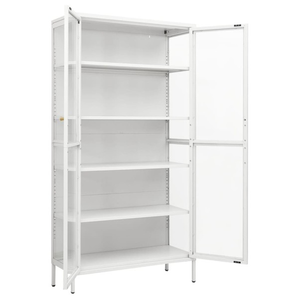Vitrina de acero y vidrio templado blanca 90x40x180 cm Vitrina de acero y vidrio templado blanca 90x40x180 cm