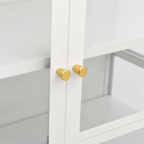 Vitrina de acero y vidrio templado blanca 90x40x180 cm Vitrina de acero y vidrio templado blanca 90x40x180 cm