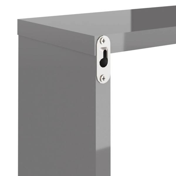 Estantes cubo de pared 2 unidades gris brillo 30x15x30 cm Estantes cubo de pared 2 unidades gris brillo 30x15x30 cm