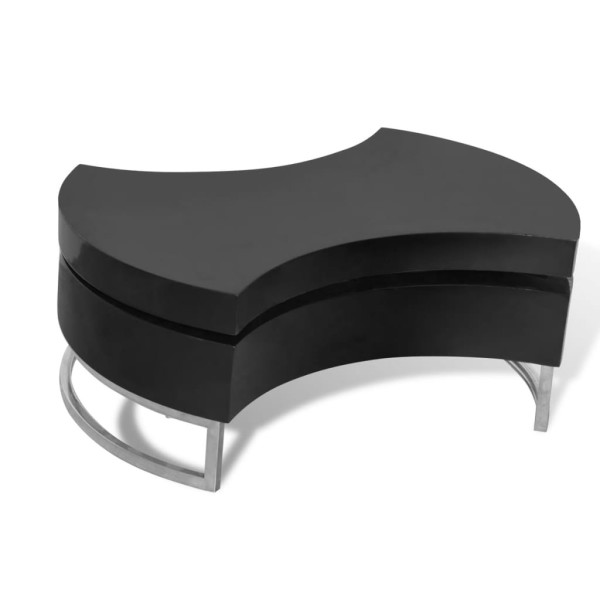 Mesa de centro moderna y ajustable negra con brillo Mesa de centro moderna y ajustable negra con brillo